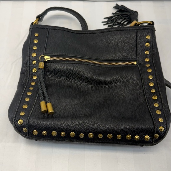 The Sak Handbags - The Sak Black Shoulder Bag with Gold Accents